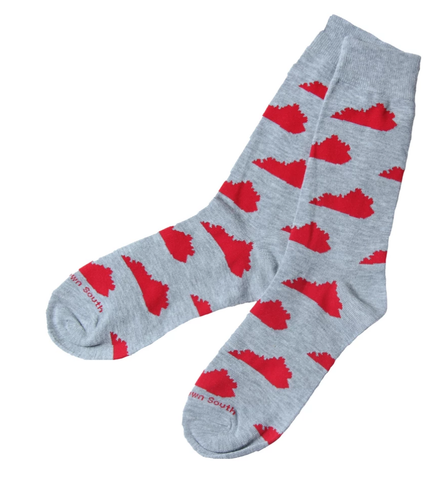 Barrel Down South - Grey and Red KY Socks