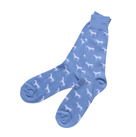 Barrel Down South - Light Blue Horse Socks