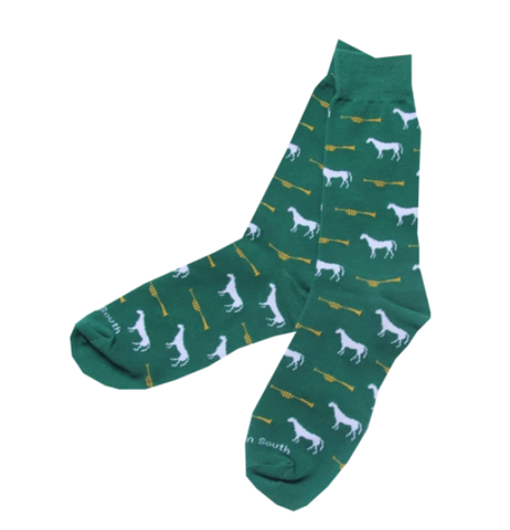 Barrel Down South - Horses and Trumpets Socks - Kentucky Derby