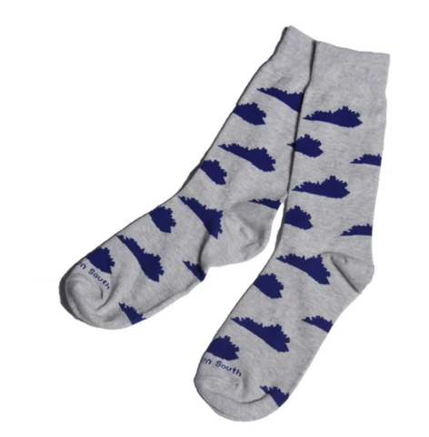 Barrel Down South - Grey and Blue Kentucky Socks