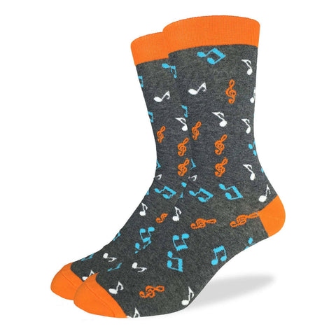 Men's Orange Music Notes Socks