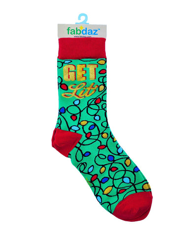 Fabdaz - Get Lit Women's Novelty Crew Socks