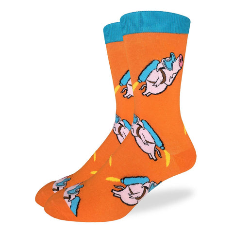 Men's Flying Rocket Pigs Socks