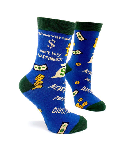 Fabdaz - Whoever Said Money Can't Buy Happiness Has Never Paid For a Divorce Women's Crew Socks