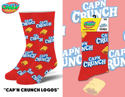 Capn Crunch Logos - Mens Crew Folded