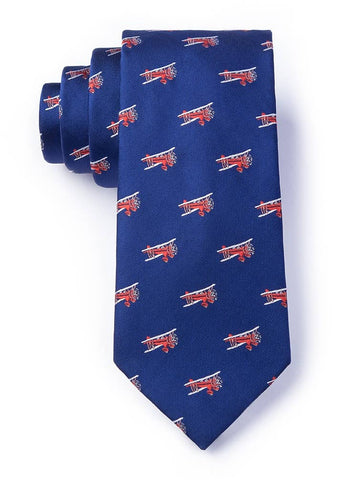 Biplanes Tie by Wild Ties -  Red Microfiber