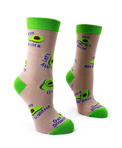 Fabdaz - Avocado Women's Novelty Crew Socks With Funny Sayings