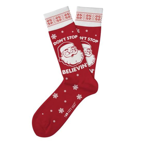 Women's Don't Stop Believin Christmas Socks