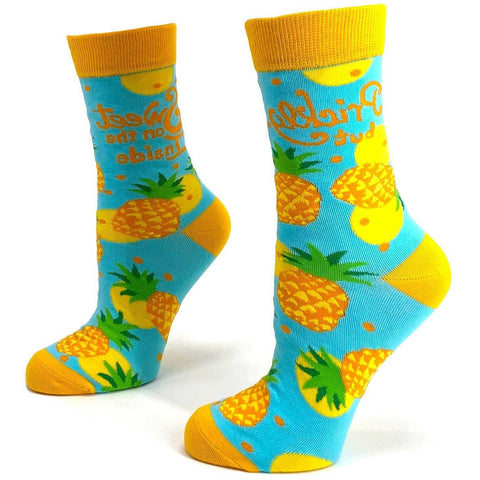 Prickly, But Sweet On The Inside Women's Pineapple Crew Socks