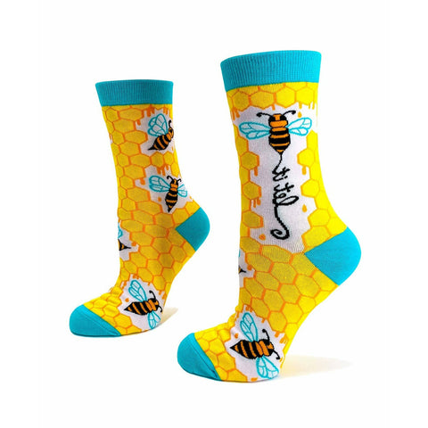 Let it Bee Ladies' Novelty Crew Socks