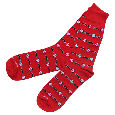 Barrel Down South - Baseball Mustache Socks