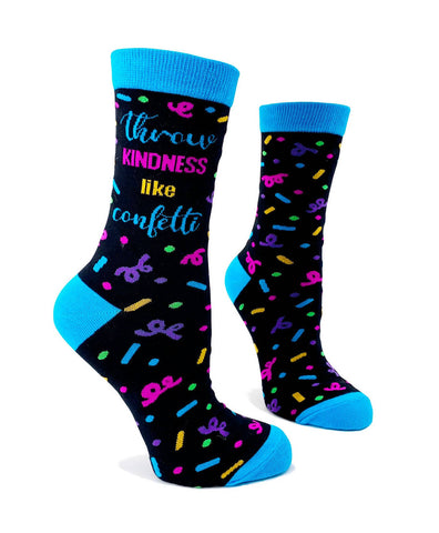 Fabdaz - Throw Kindness Like Confetti Women's Crew Socks