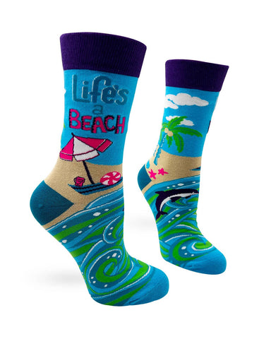 Fabdaz - Life's a Beach Women's Crew Socks