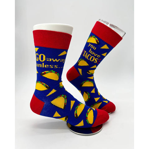 Go Away Unless You Have Tacos Men's Novelty Crew Socks