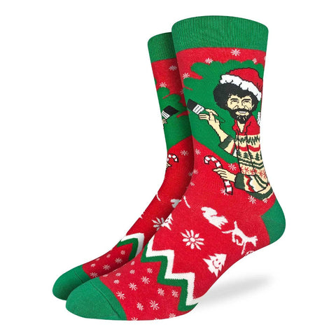 Men's Bob Ross Christmas Socks