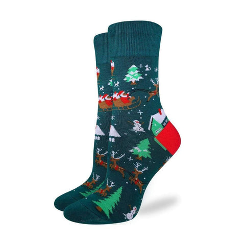 Women's Santa on a Sled Socks