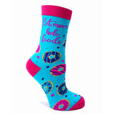 Eat More Hole Foods Women's Novelty Crew Socks With Doughnuts