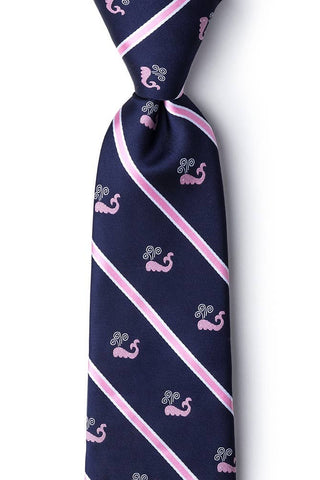 Whales Tie by Wild Ties -  Navy Blue Microfiber