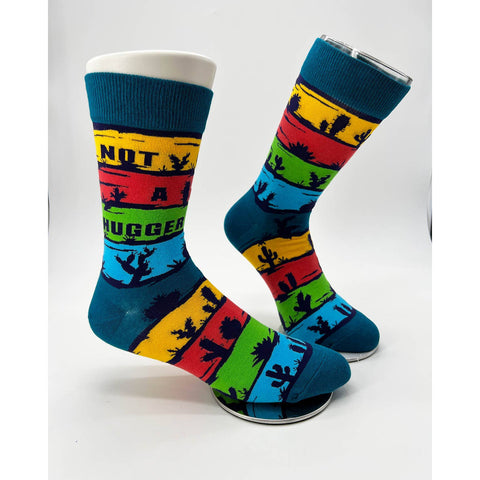 Not a Hugger Men's Novelty Crew Socks Featuring Cactuses