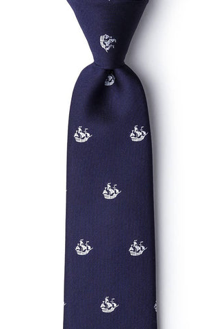 Ships Ahoy Tie by Wild Ties -  Navy Blue Microfiber