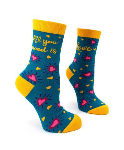 Fabdaz - All You Need Is Love Women's Novelty Crew Socks