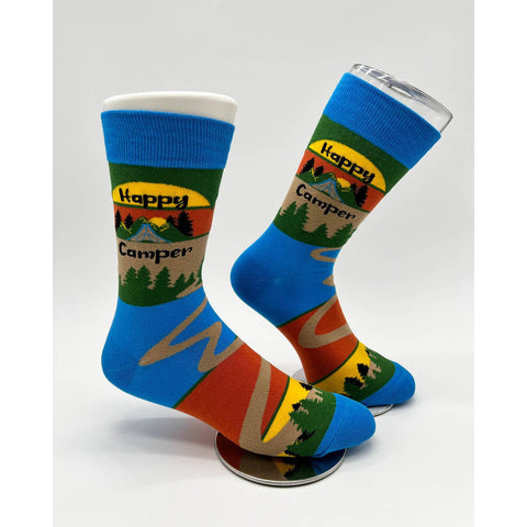 Happy Camper Men's Novelty Crew Socks