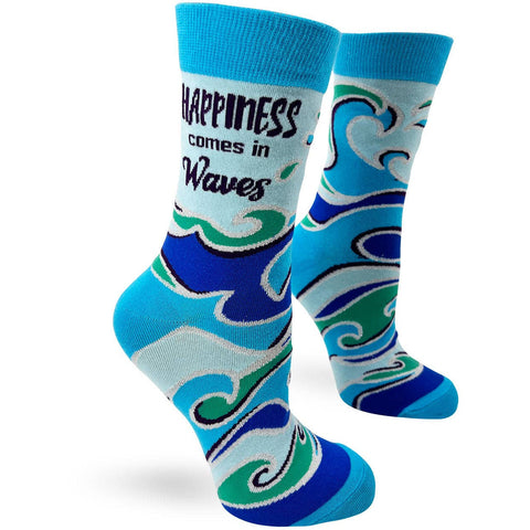 Happiness Comes in Waves Women's Crew Socks